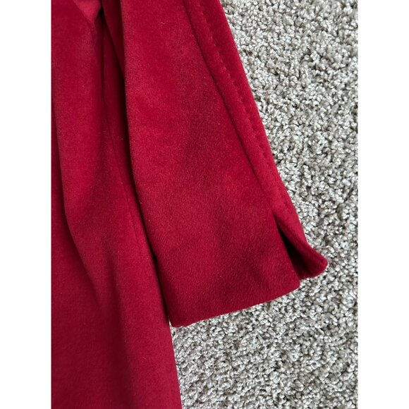 Ellen Tracy Women's Size 10 Red Wool Blend Coat W/ Angora Button - Picture 6 of 13